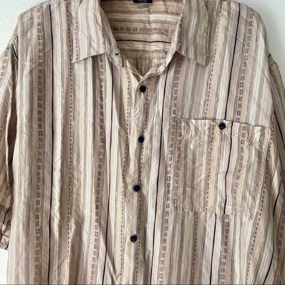 Vintage Silk Striped Button Up Shirt - Picture 3 of 6